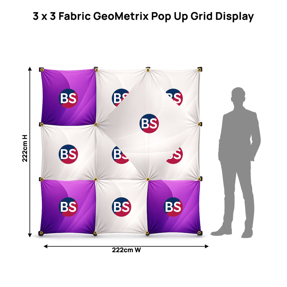 3 x 3 Fabric GeoMetrix Pop Up Grid Display