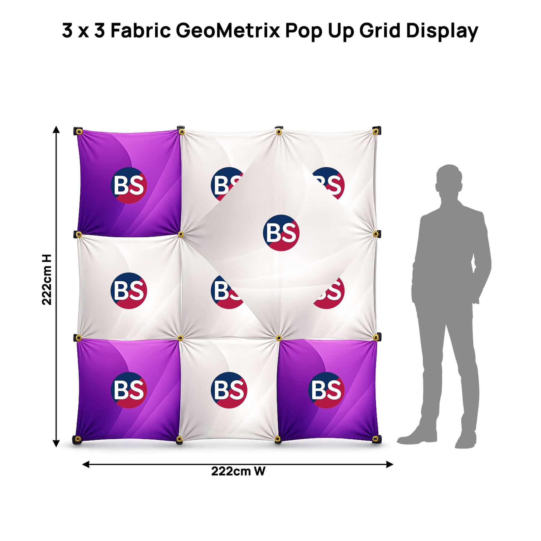 3 x 3 Fabric GeoMetrix Pop Up Grid Display