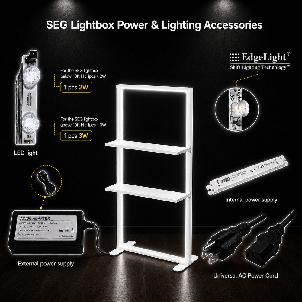 Cassone luminoso a LED SEG con mensole