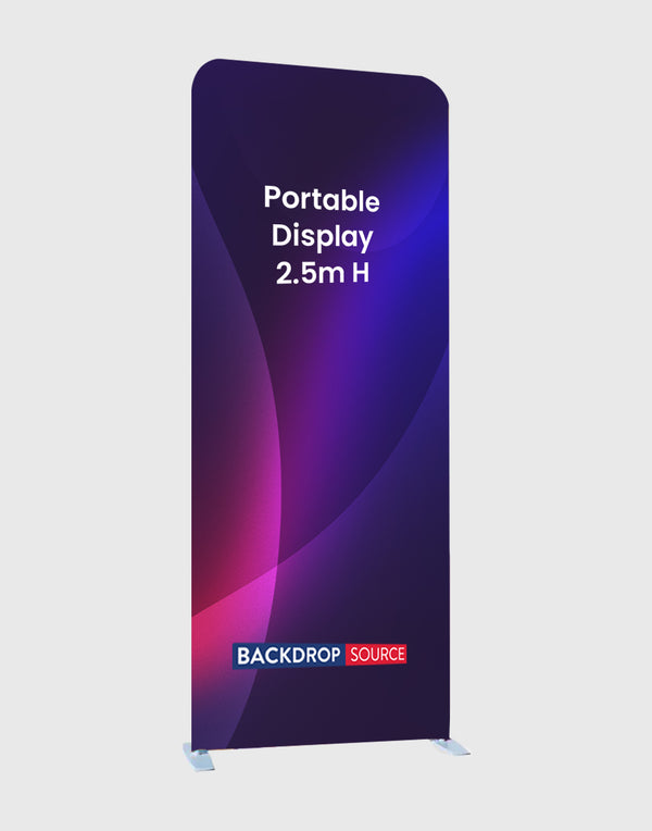 Espositore portatile in tessuto da 2,5 m di altezza