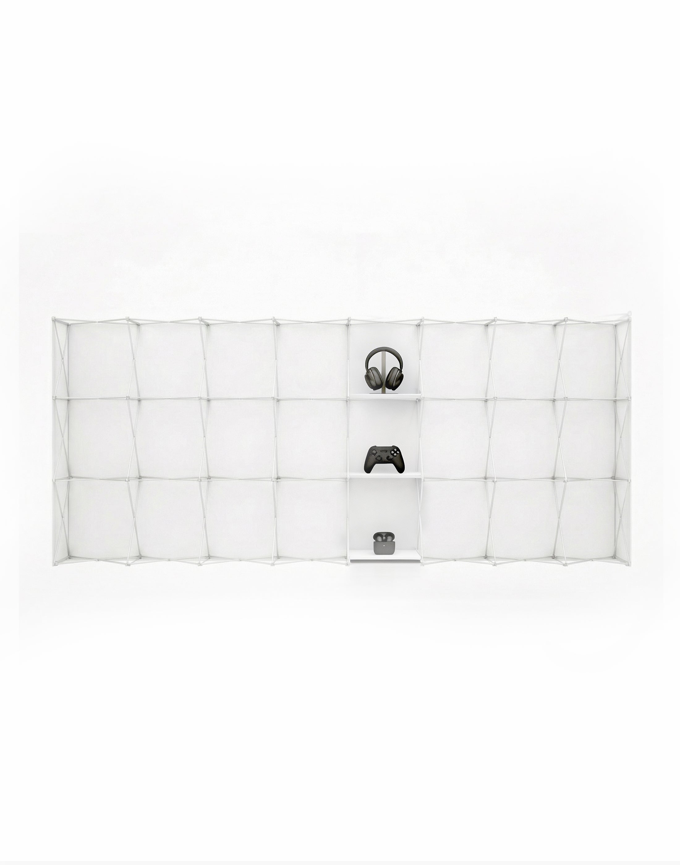 Portable Straight Pop-Up Wall with Shelves