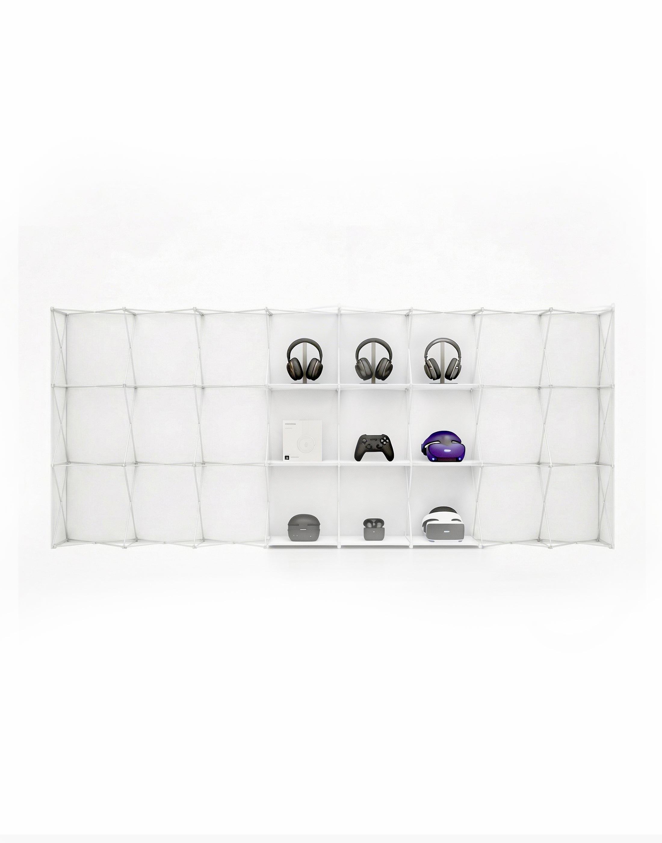 Portable Straight Pop-Up Wall with Shelves
