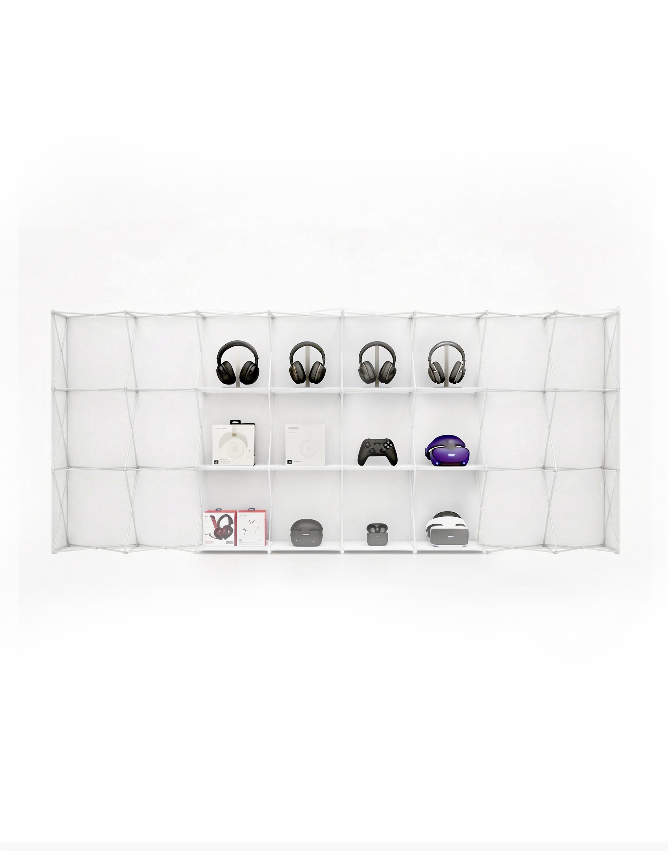 Portable Straight Pop-Up Wall with Shelves