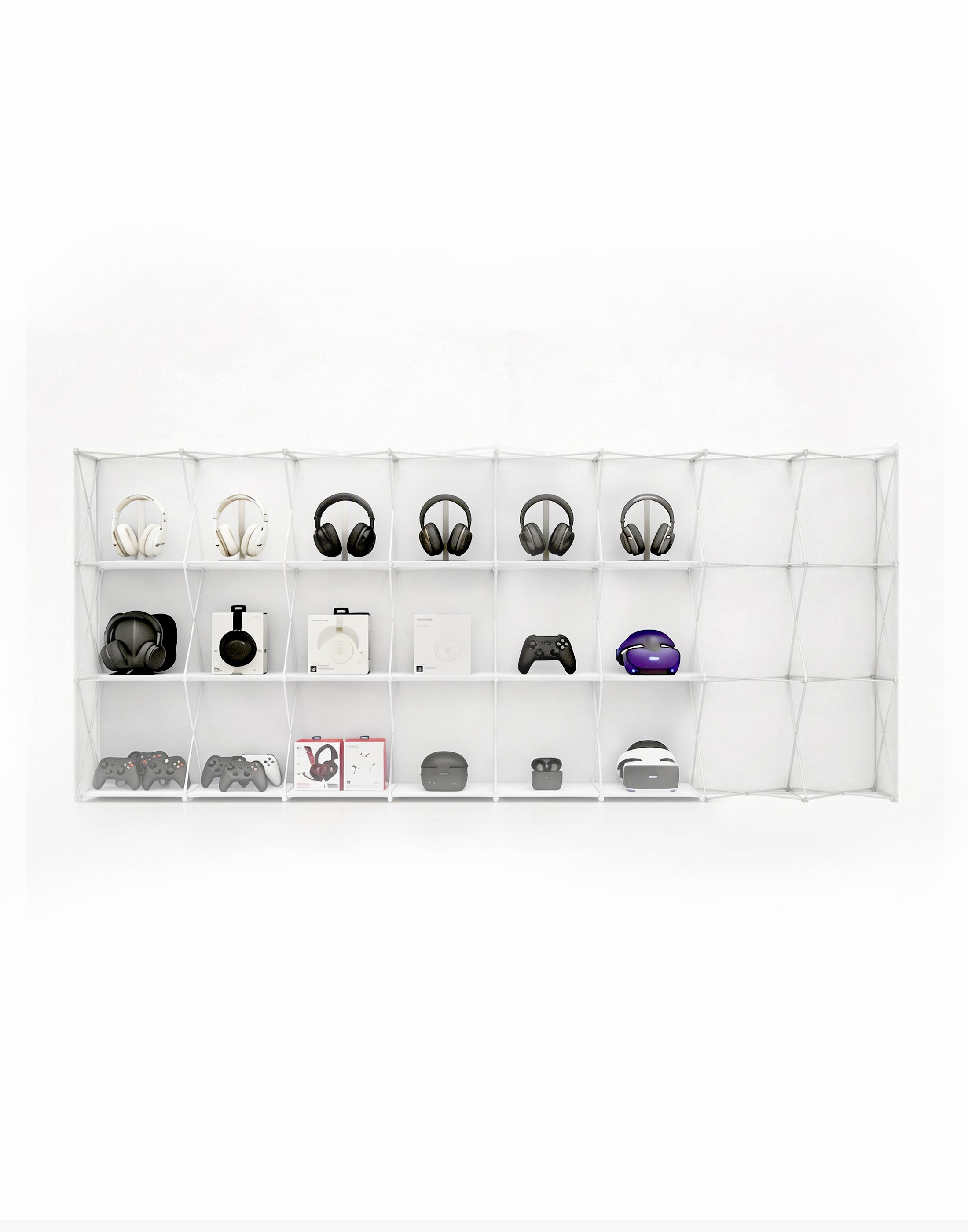 Portable Straight Pop-Up Wall with Shelves