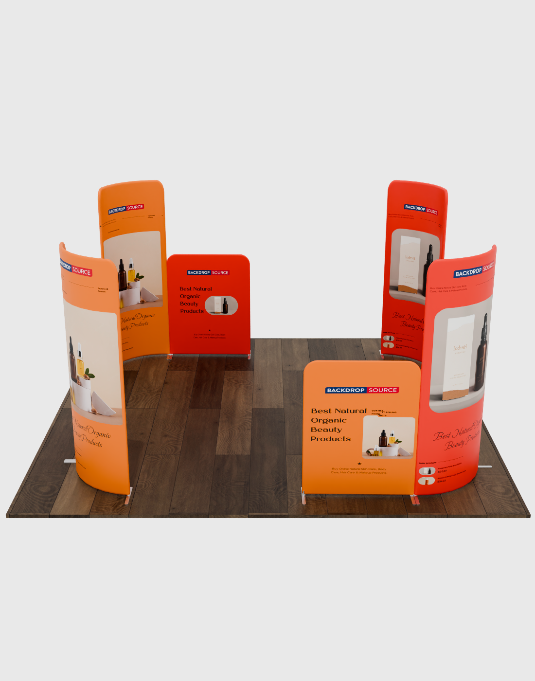 3x3m Magnetic Fabric Booth Wall with Curved & Straight Panels