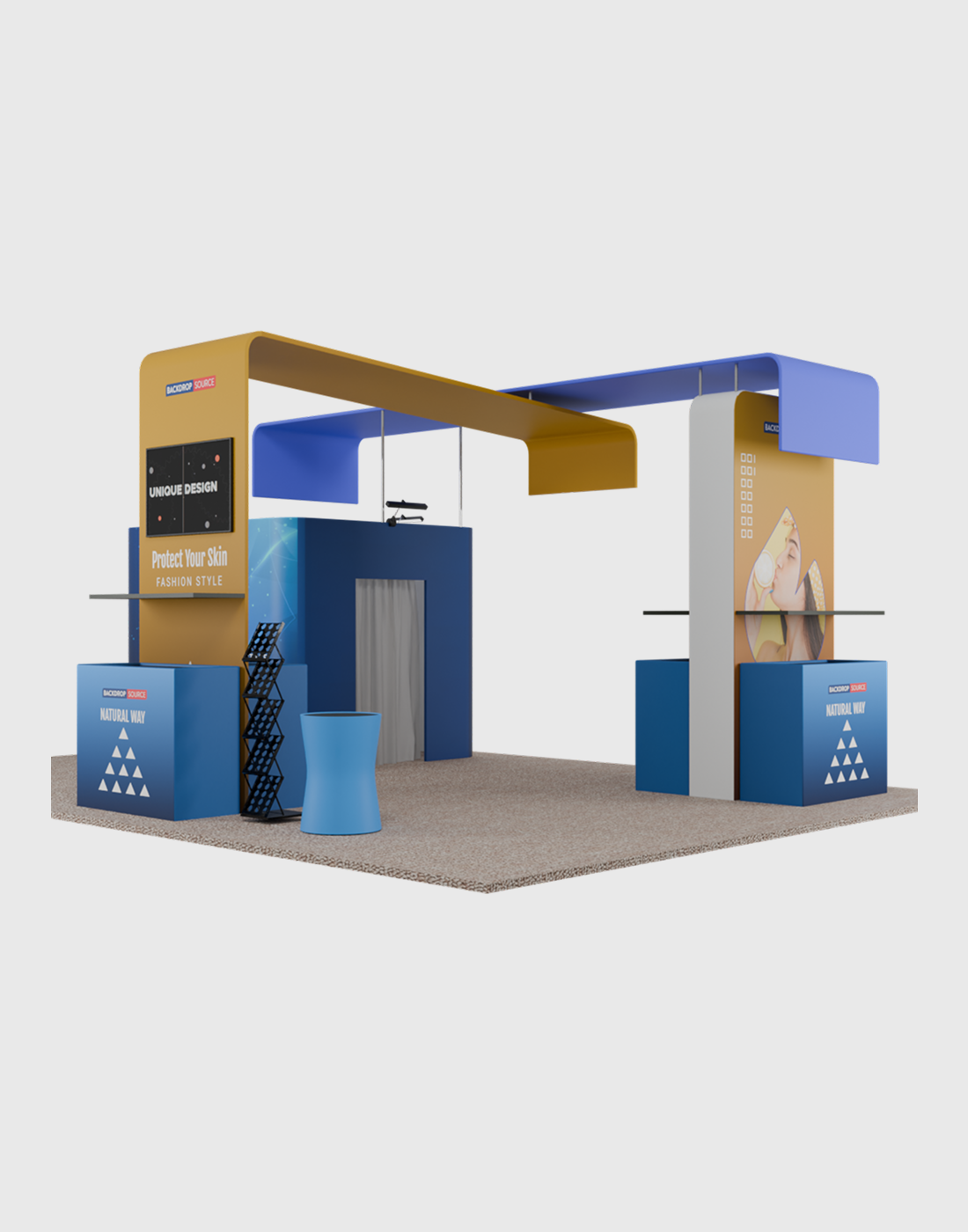 Kit espositivo con fondale dritto 20x10 con arco