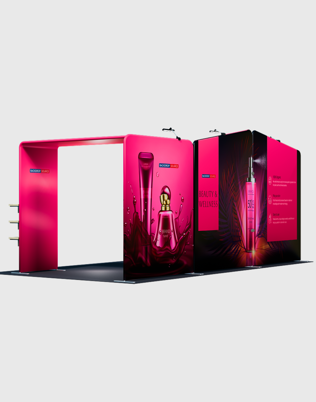 Kit espositivo con fondale dritto 20x10 con arco