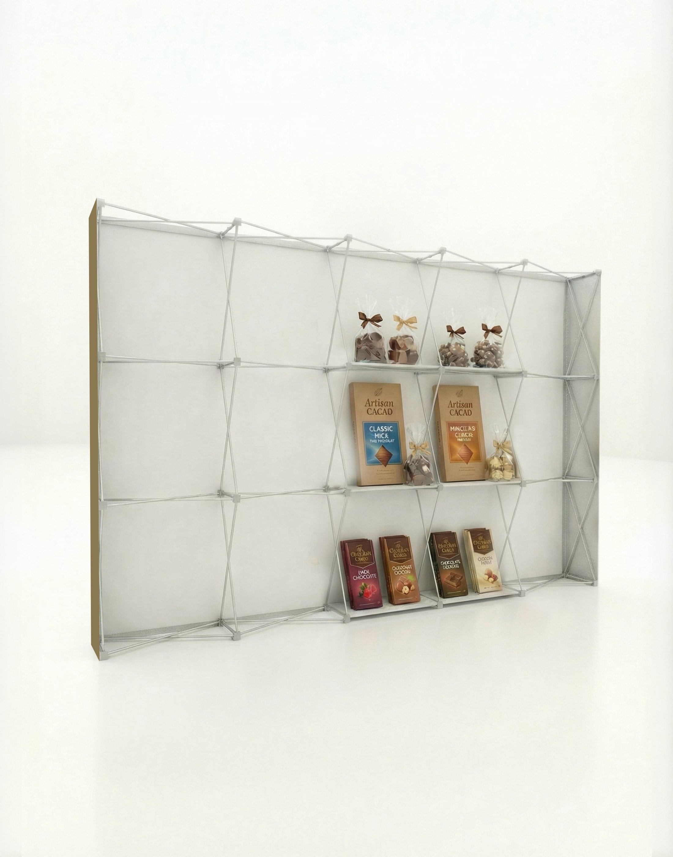 Portable Straight Pop-Up Wall with Shelves