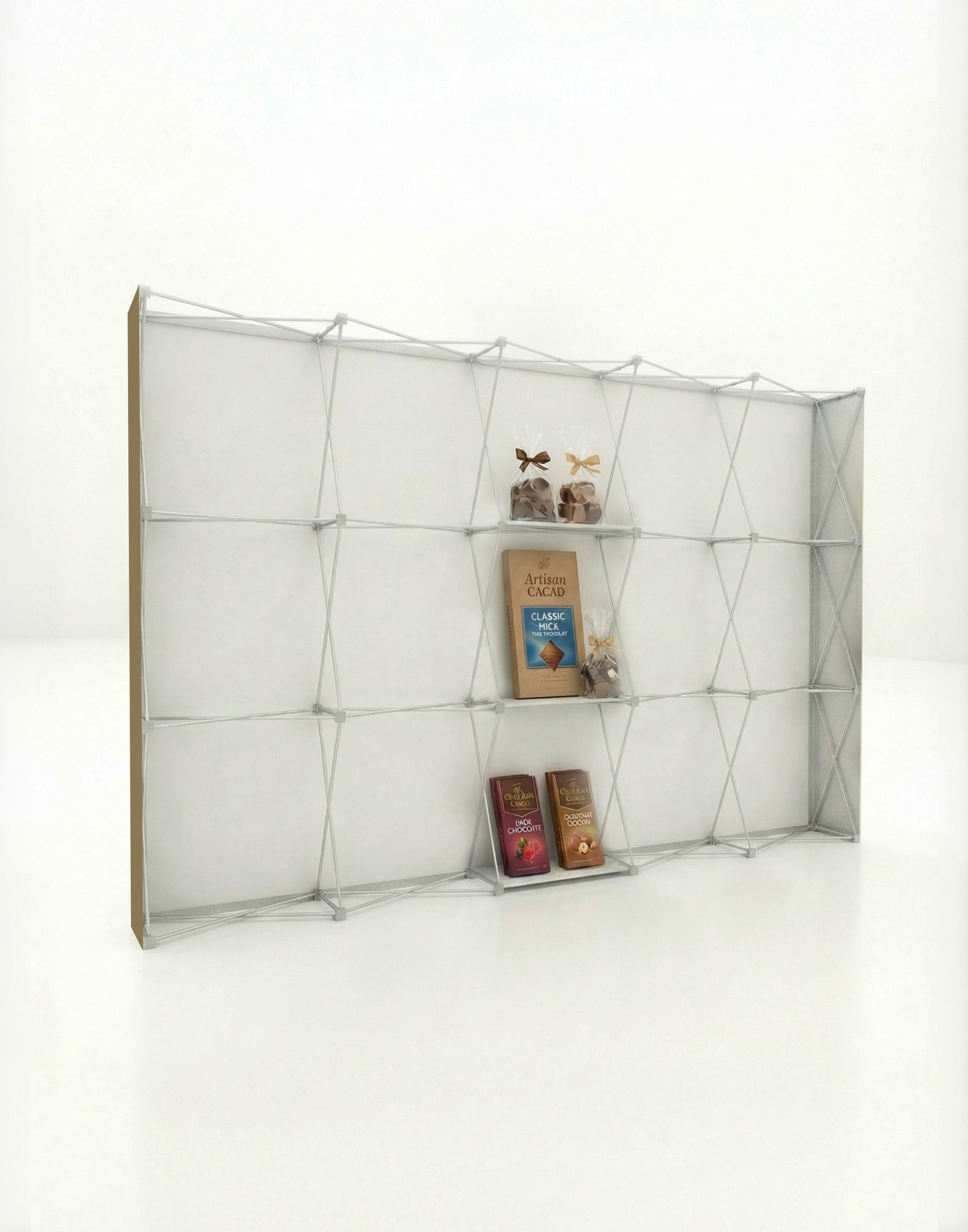 Portable Straight Pop-Up Wall with Shelves