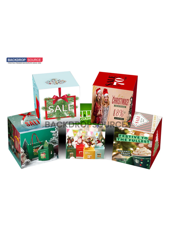 5 set di espositori in tessuto elasticizzato per la presentazione dei prodotti 