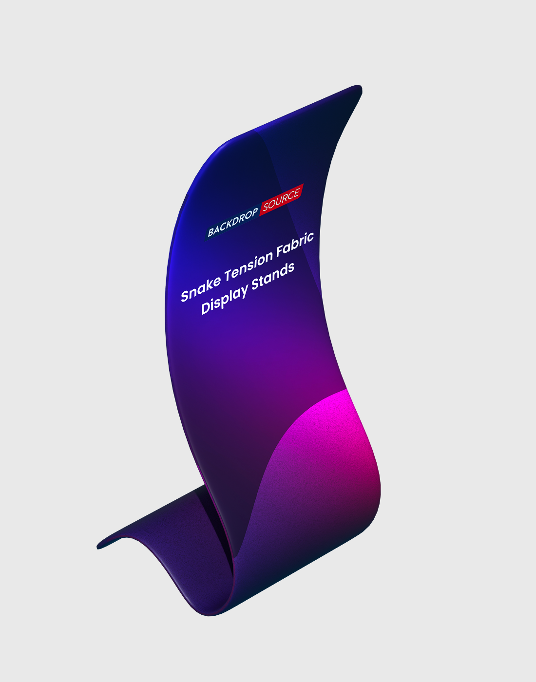 Espositori in tessuto a tensione a serpente