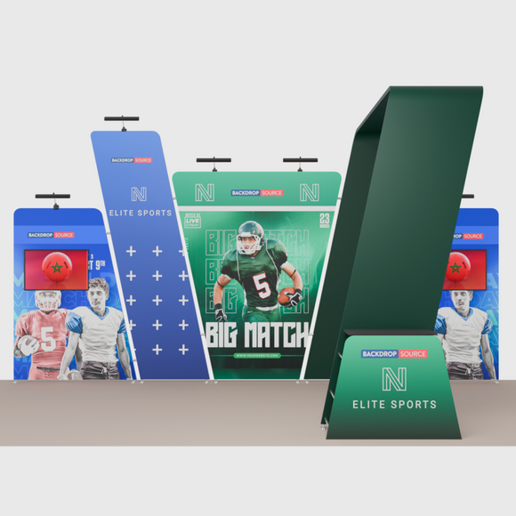 Kit espositivo con fondale dritto 20x10 con arco