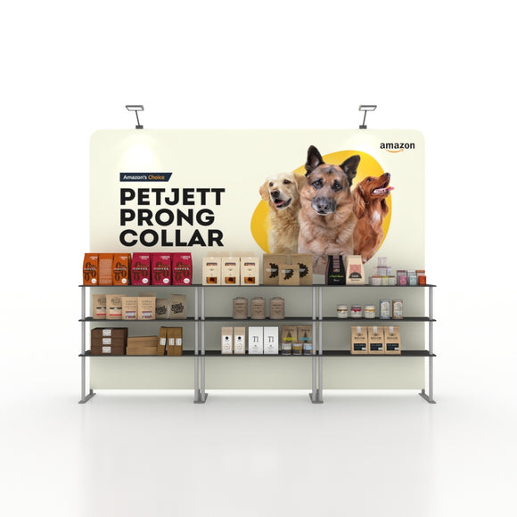 Parete multimediale con fondale in tessuto teso dritto