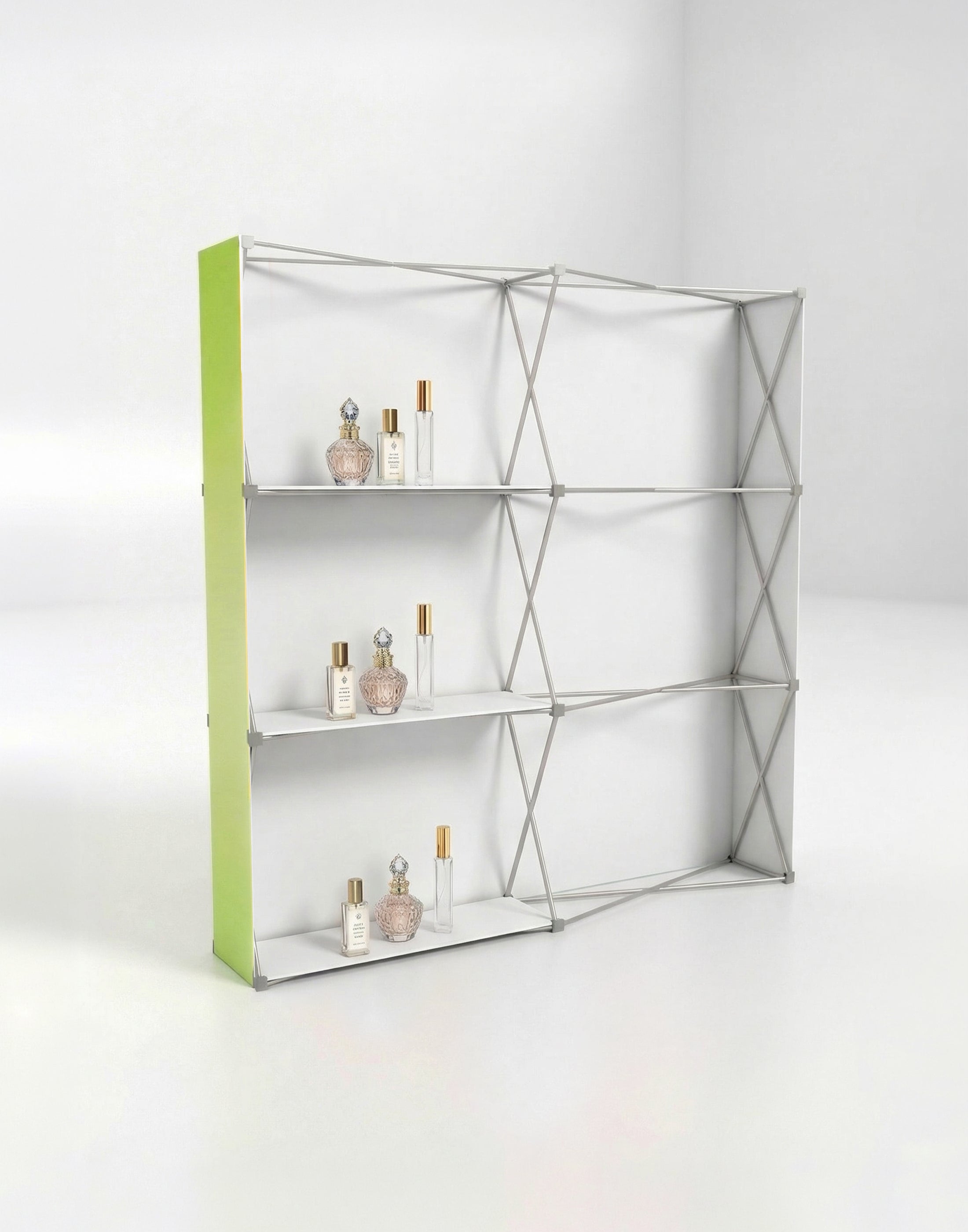 Portable Straight Pop-Up Wall with Shelves