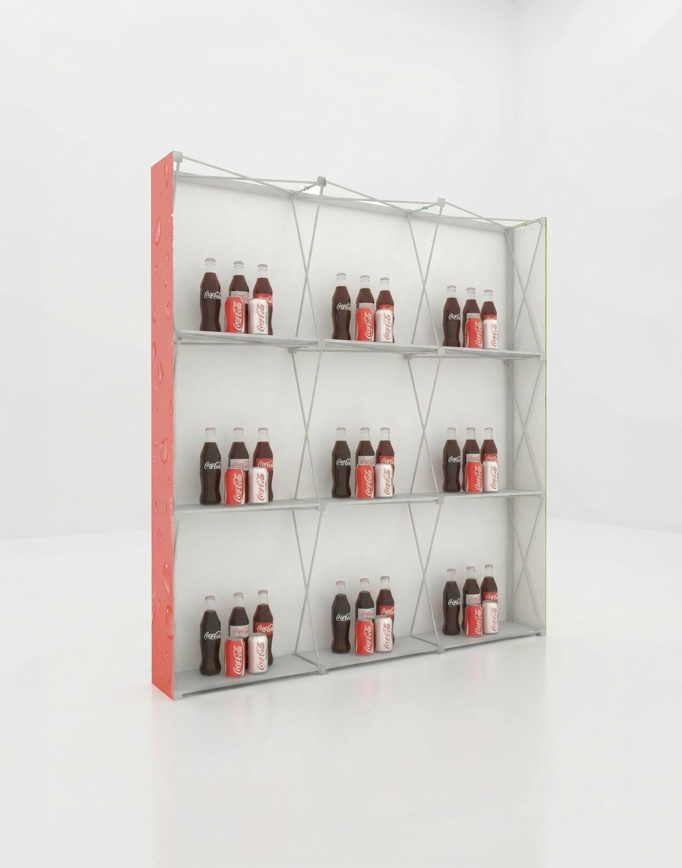 Portable Straight Pop-Up Wall with Shelves