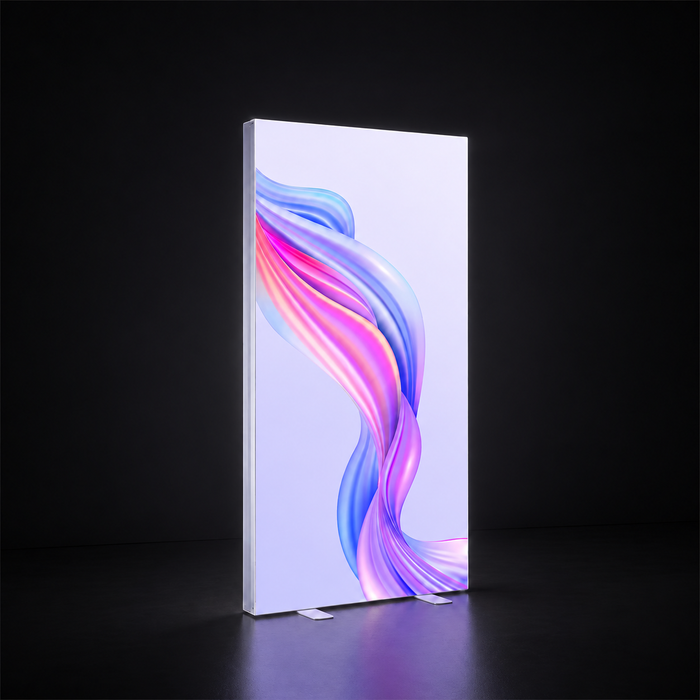 Espositore con cassonetto luminoso a LED in tessuto SEG senza cornice - 1 m L x 2 m A