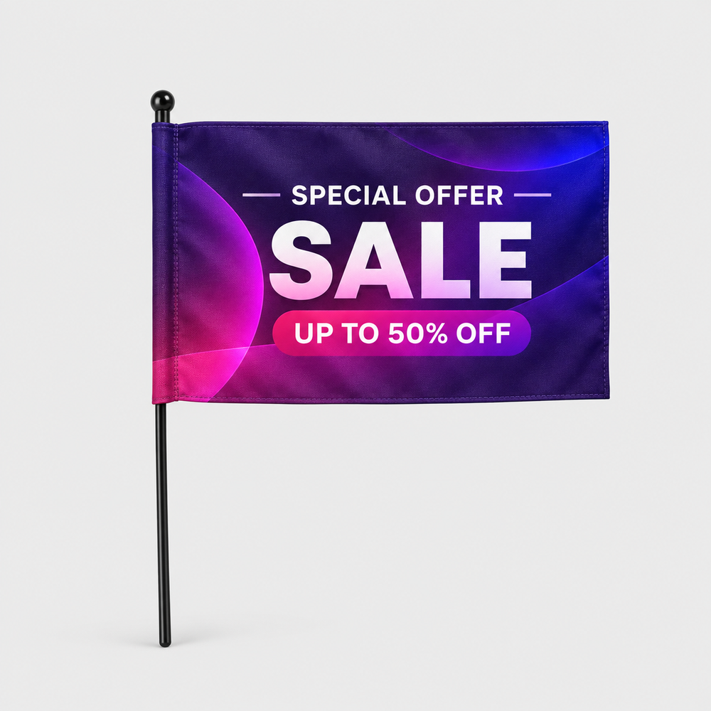 Custom Printed Hand Flags – 6" x 9"