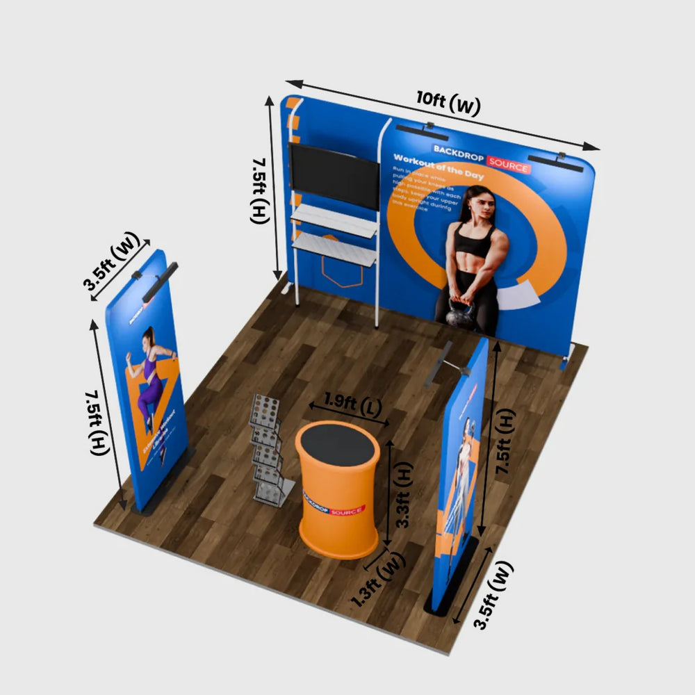 Kit de exhibición premium para stands de 10 pies de ancho