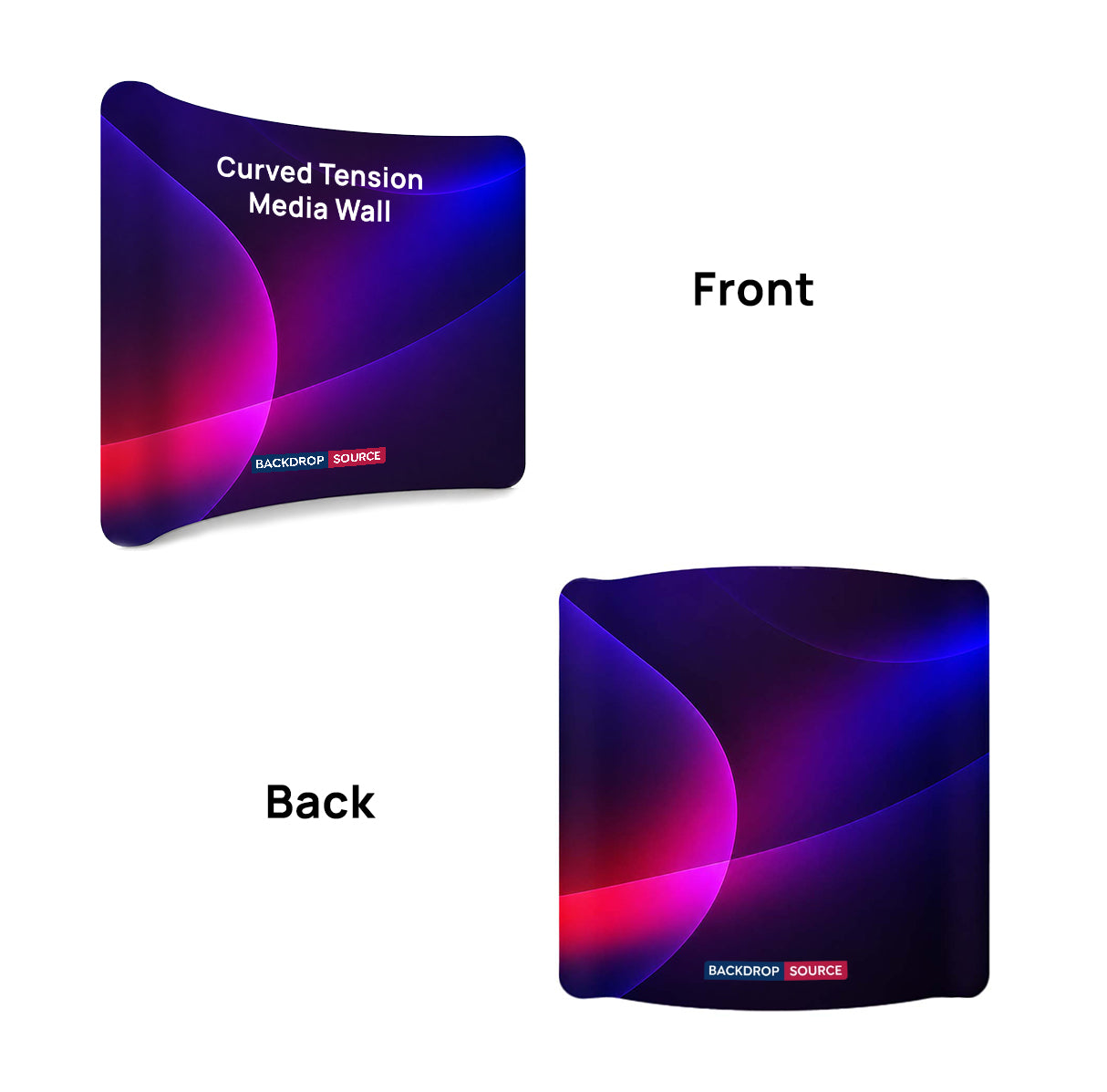 Curved Tension Fabric Portable Media Wall