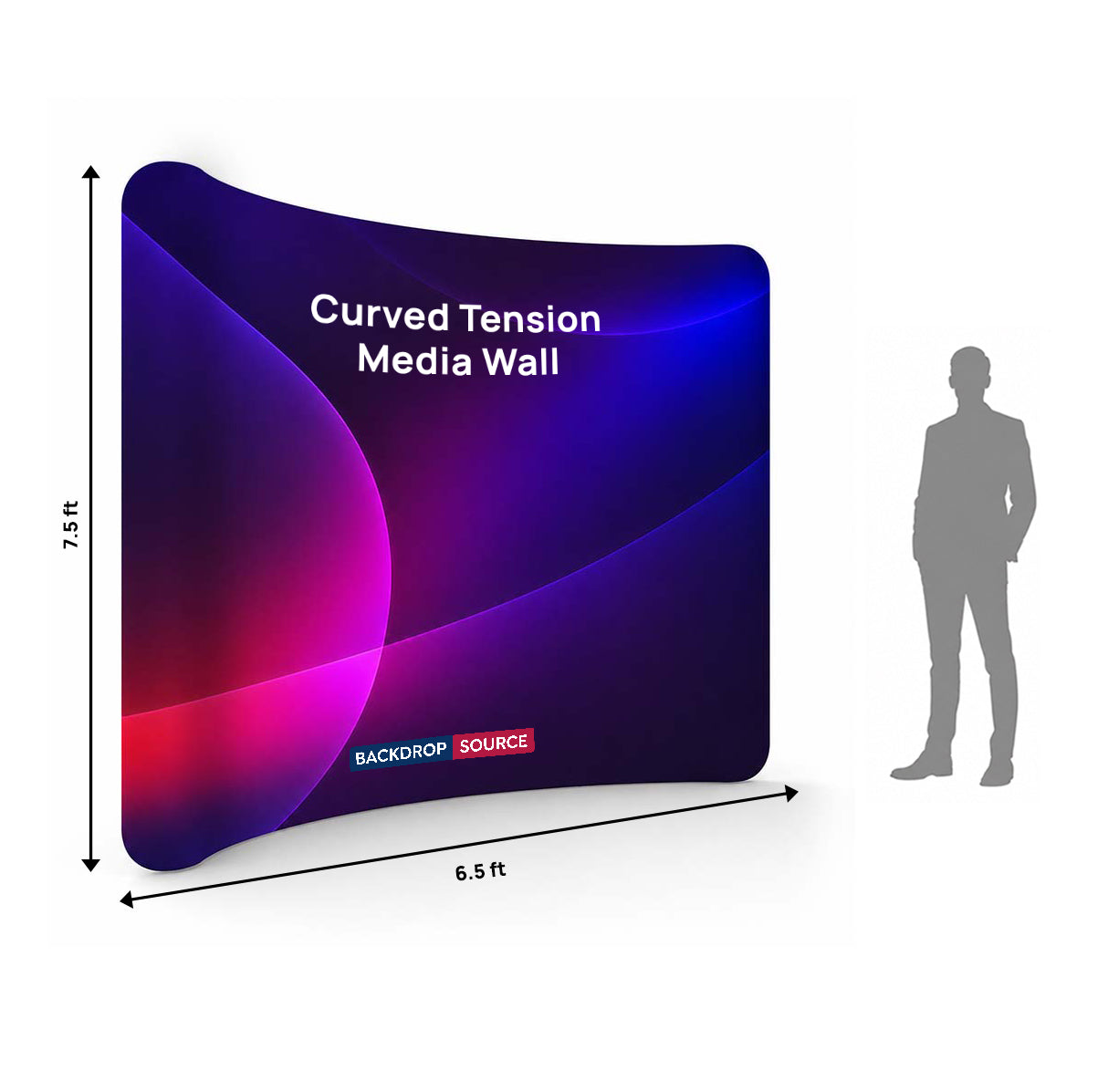 Curved Tension Fabric Portable Media Wall