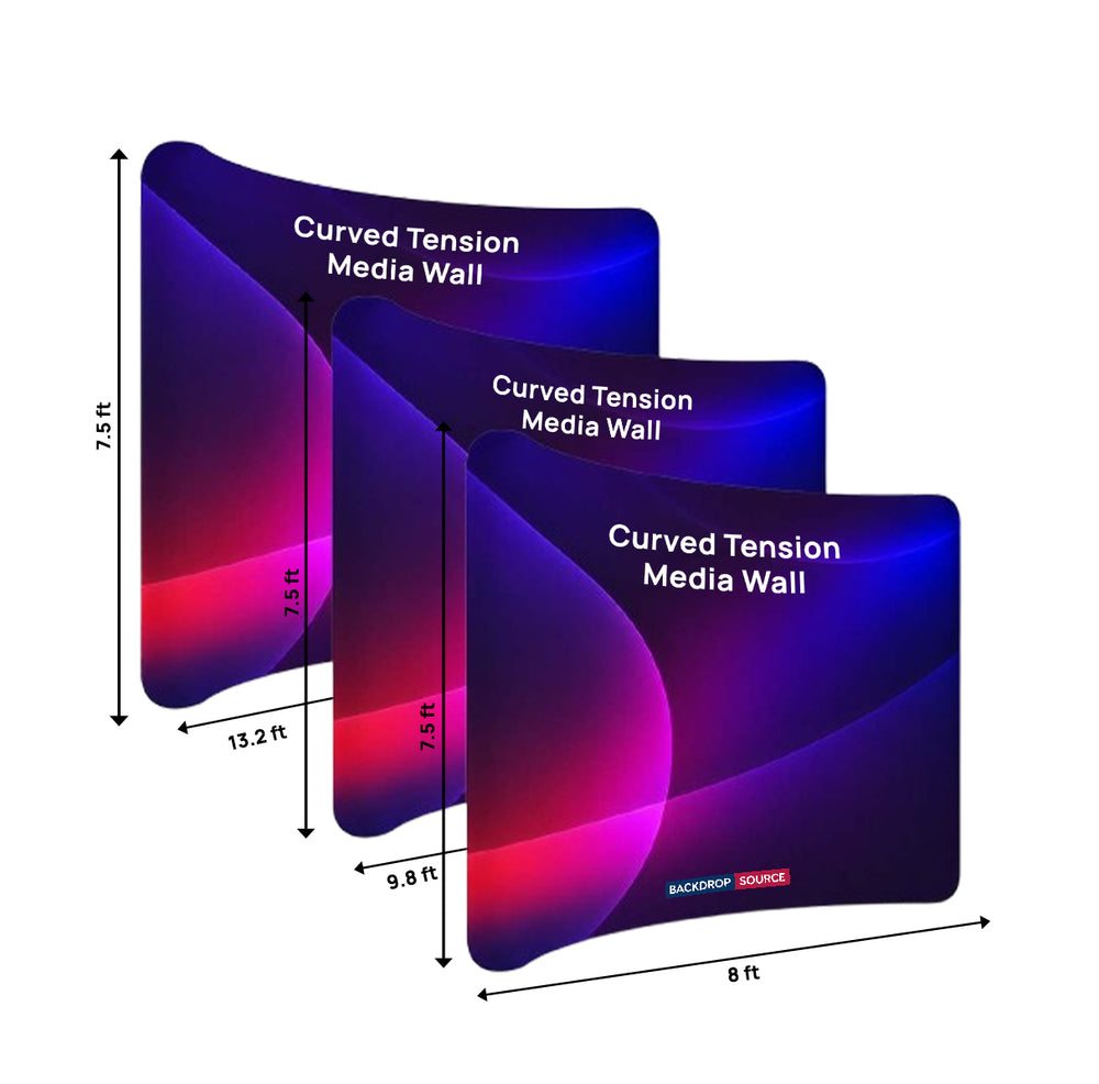 Curved Tension Fabric Portable Media Wall