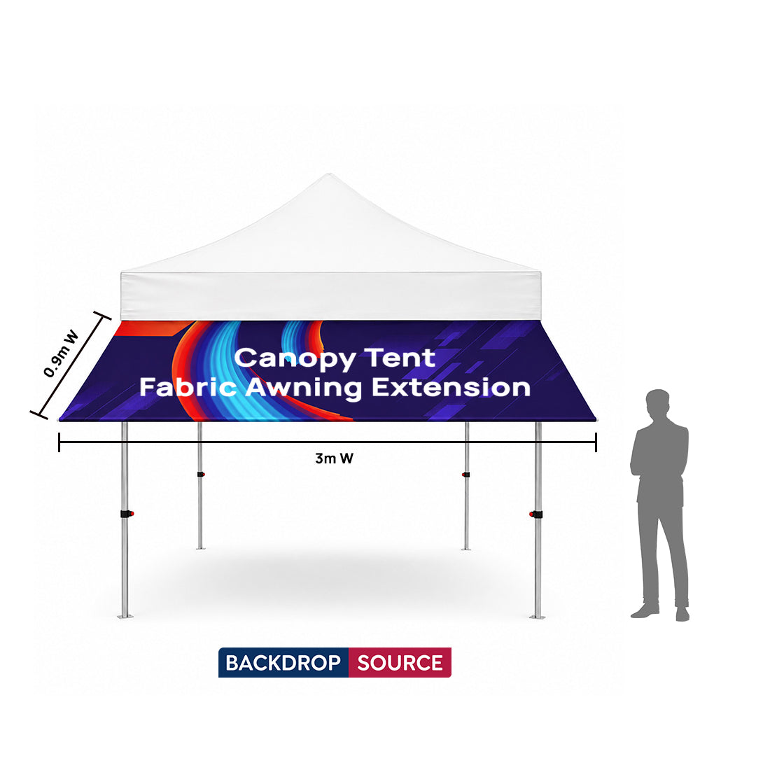 Tenda a baldacchino con estensione parasole in tessuto