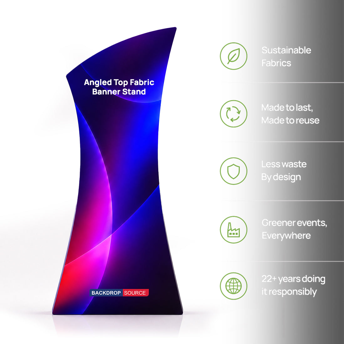 Angled Top Fabric Banner Stand