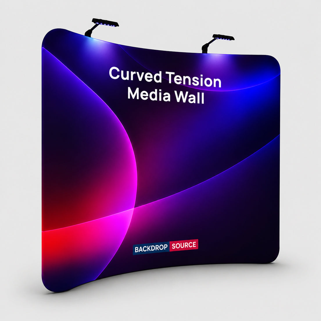 Premium Straight Fabric Wall with LED Spotlights