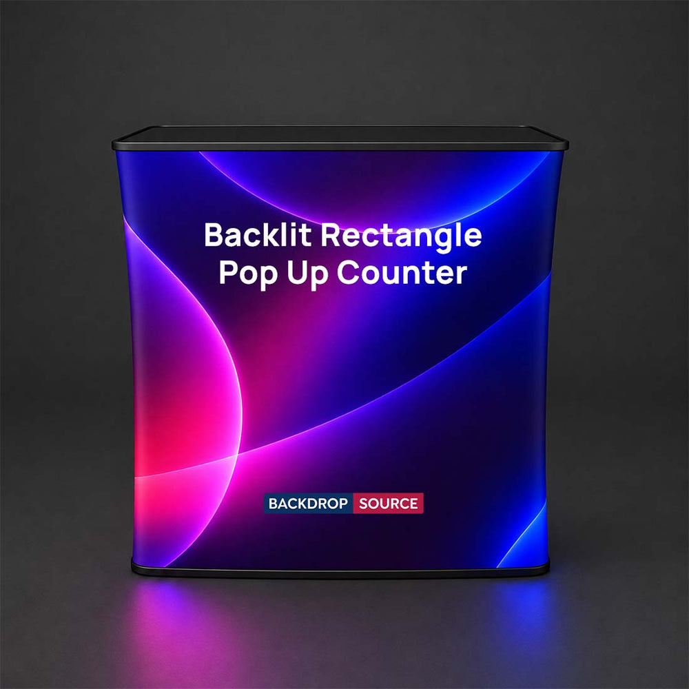 Backlit Fabric Rectangle Pop Up Counter