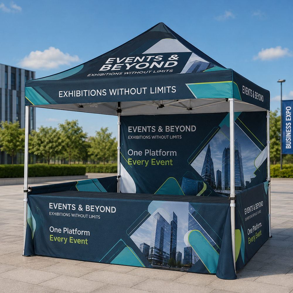 3m x 3m Fabric Canopy Kit A4 with Folding Table