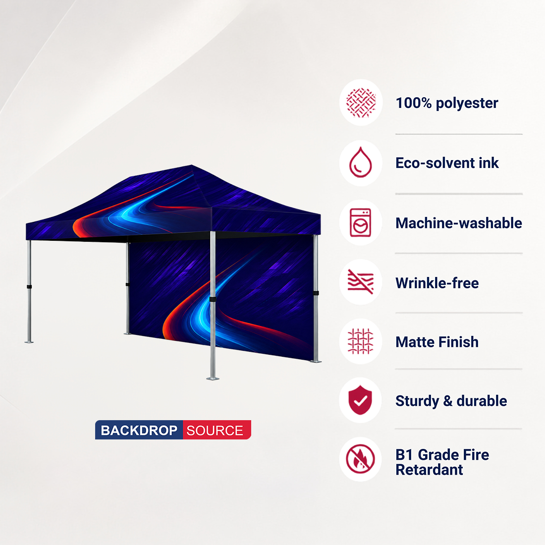 Tenda a baldacchino in tessuto resistente – (4,5 m L x 3 m A)