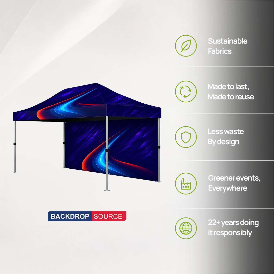 Tenda a baldacchino in tessuto resistente – (4,5 m L x 3 m A)