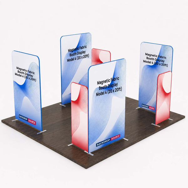 Espositore per stand in tessuto magnetico - Modello 4 (6m x 6m)