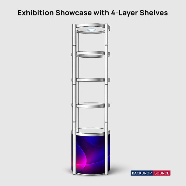 Exhibition Display Showcase with 5-Layer Shelves