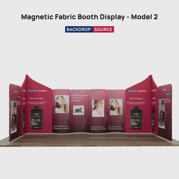 Espositore per stand in tessuto magnetico - Modello 2 (6m x 6m)