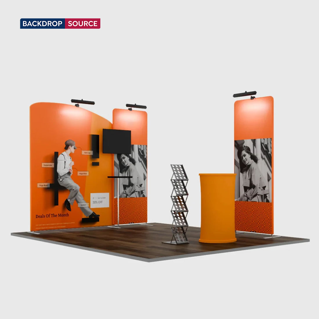 Kit espositivo per TV Premium per stand larghi 3 m