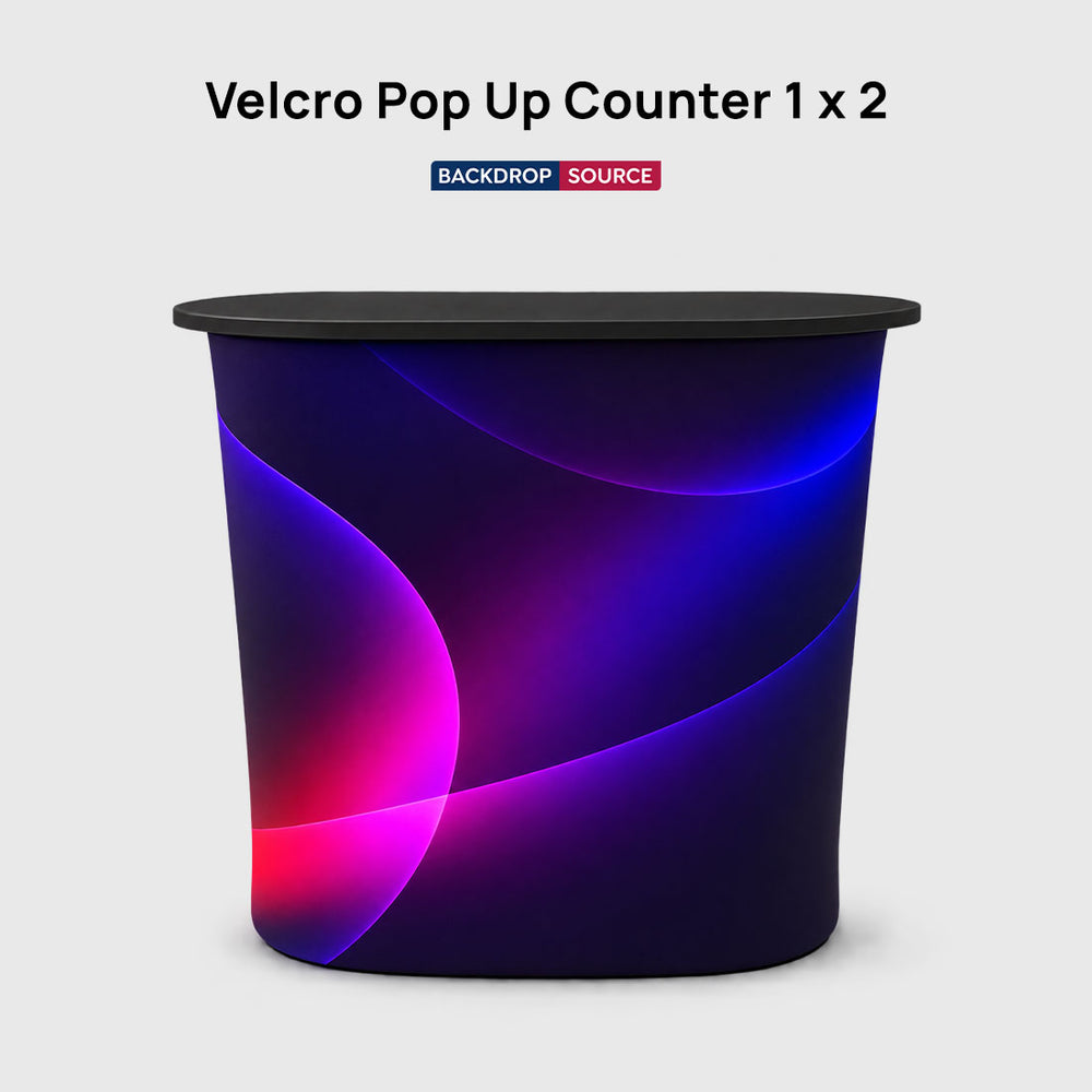 Banco espositivo pop-up in tessuto con velcro 1 x 2