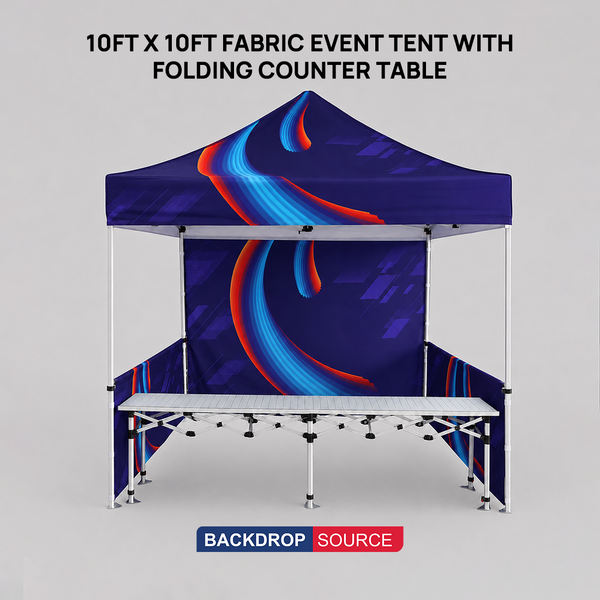 Gazebo pieghevole in tessuto 3x3 m con bancone pieghevole