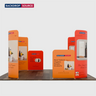 Espositore da stand in tessuto magnetico - Modello 1 (4m x 3m)