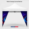 Striscione angolare in tessuto per tenda