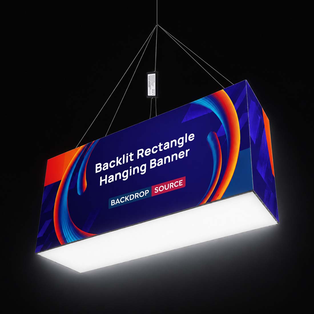 Banner appeso rettangolare retroilluminato