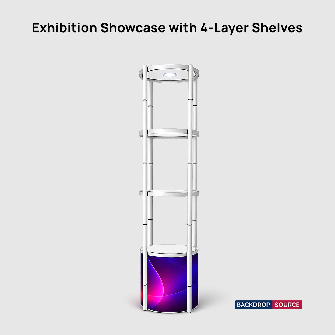 Exhibition Display Showcase with 4-Layer Shelves