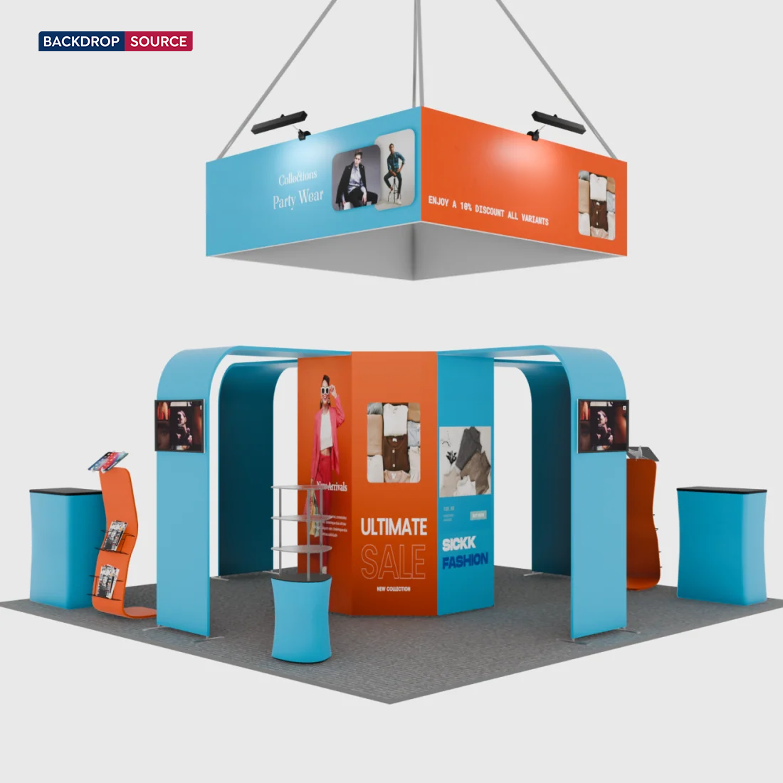 Kit Espositivo Modulare 6m x 6m - Modello 02