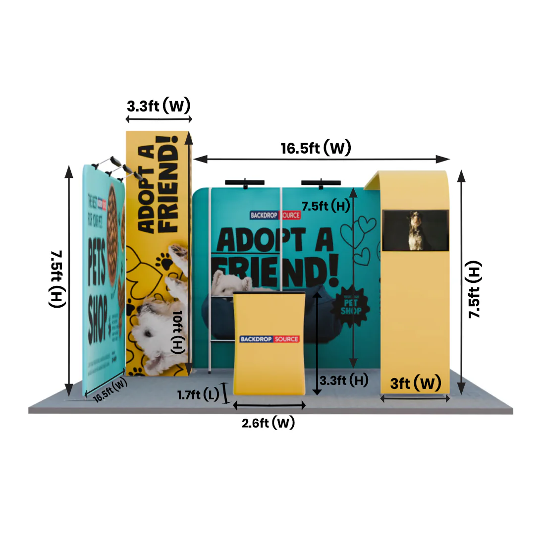 Kits de stand modulares de 20 pies x 20 pies - Modelo 01