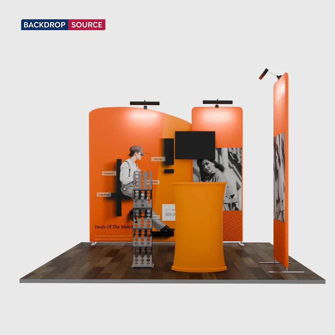 Kit espositivo per TV Premium per stand larghi 3 m