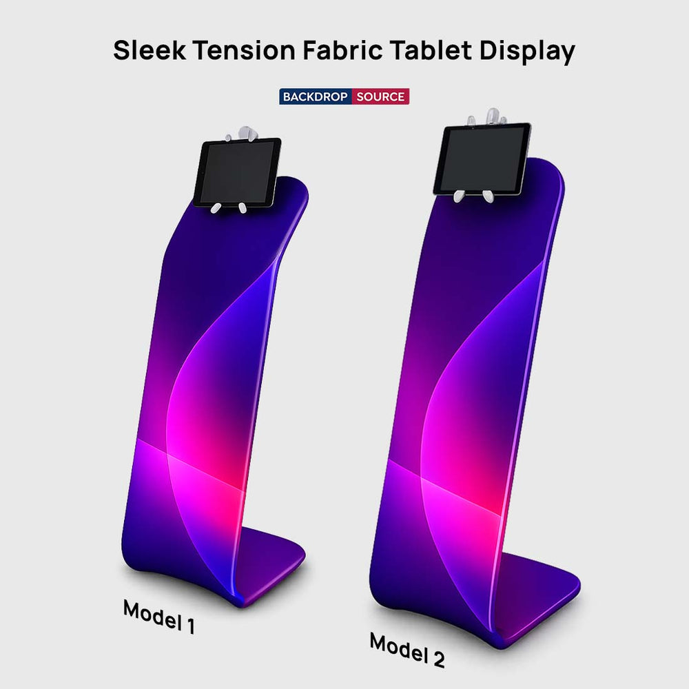 Espositore per tablet in tessuto tensionato Sleek