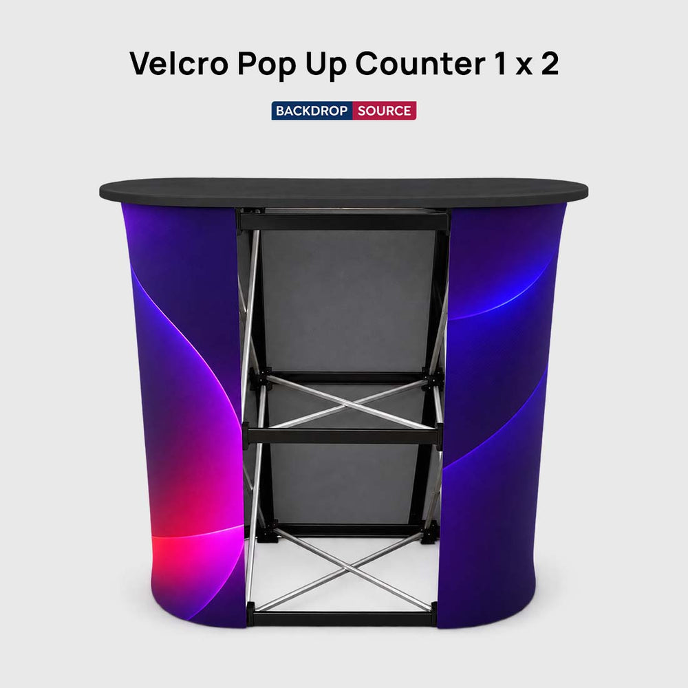 Banco espositivo pop-up in tessuto con velcro 1 x 2
