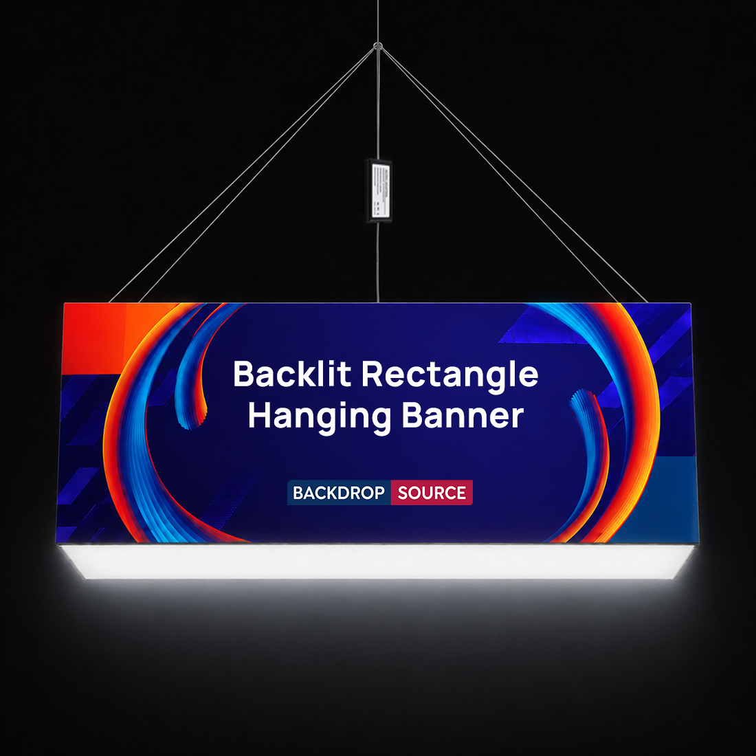 Banner colgante rectangular retroiluminado