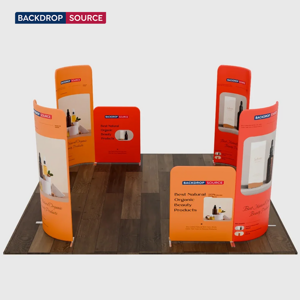 Espositore da stand in tessuto magnetico - Modello 1 (4m x 3m)