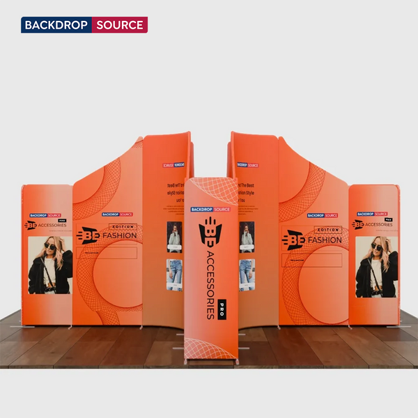Espositore magnetico in tessuto per stand - Modello 4 (5m x 5m)
